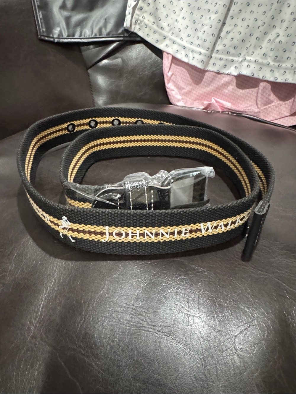 Johnny Walker Black & Tan Woven Men's Belt